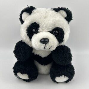 MTY International Black White PANDA Bear 8.5" Sitting Plush Vintage